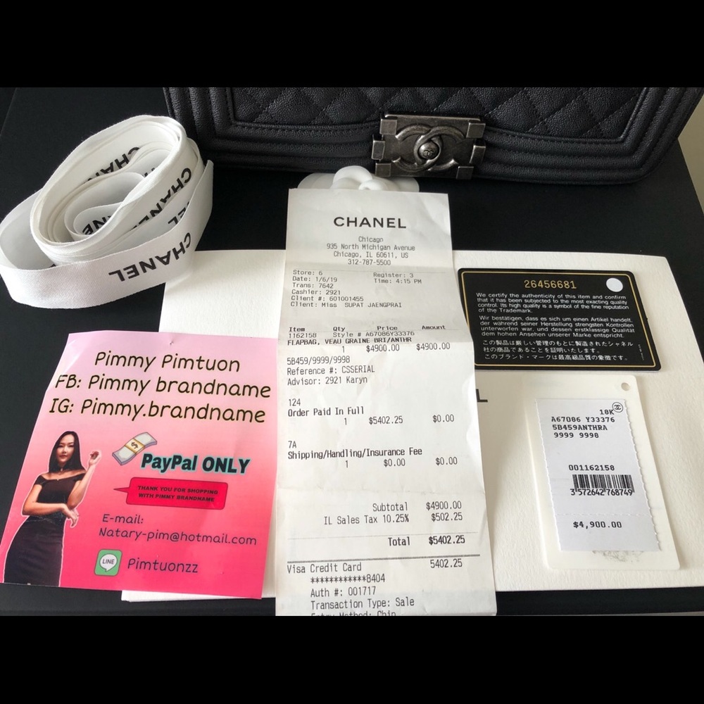 Chanel Boy Ruthenium Medium Gray Caviar Leather - Picture 8 of 8